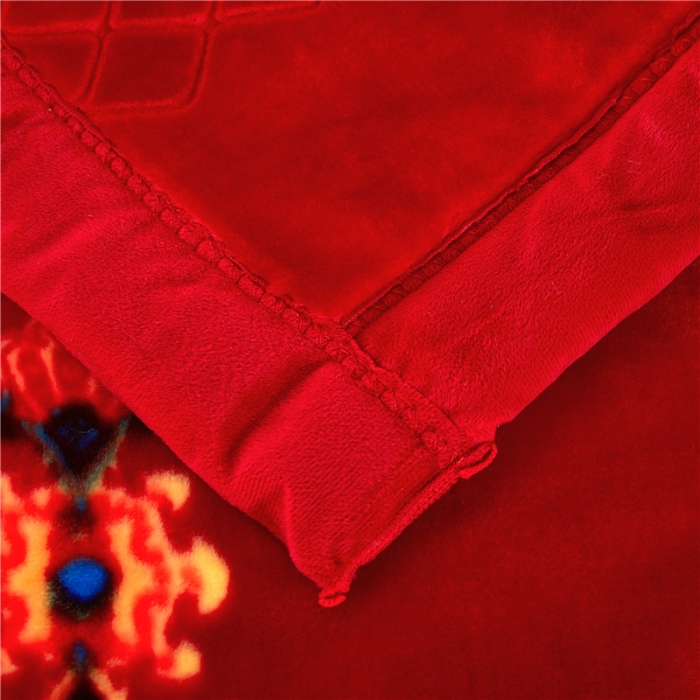 91家纺网 家纺一手货源 找家纺 尚品绵羊毛毯 2025新款仿木棉毛毯 1290大红