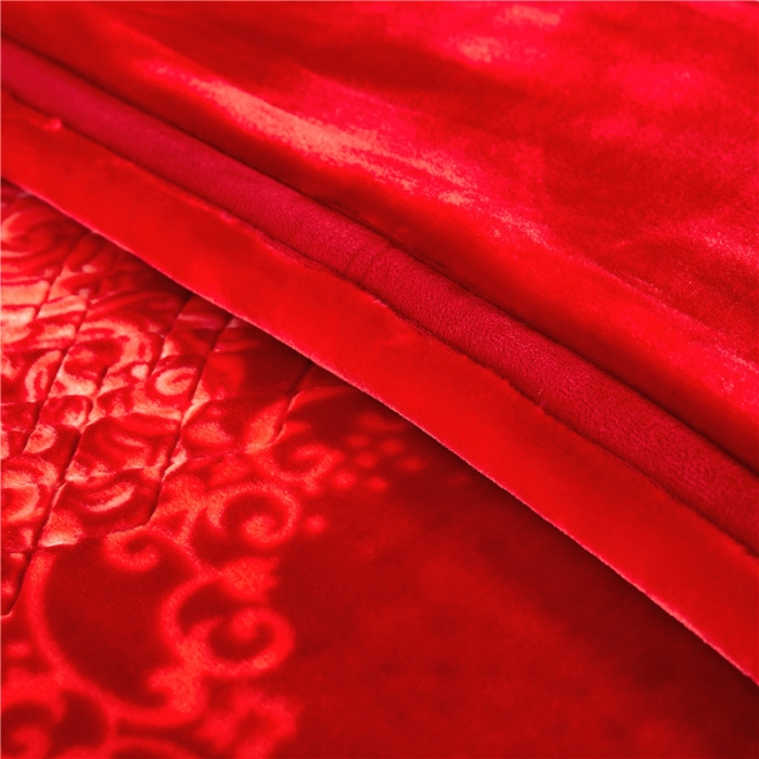 91家纺网 家纺一手货源 找家纺 尚品绵羊毛毯 2025新款仿木棉毛毯 1290大红