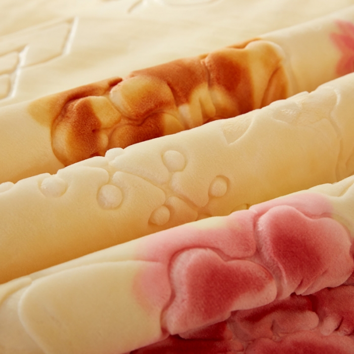 91家纺网 家纺一手货源 找家纺 尚品绵羊毛毯 2025新品美丽印象系列毛毯米黄色