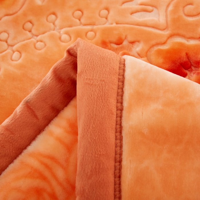 91家纺网 家纺一手货源 找家纺 尚品绵羊毛毯 2025新品美丽印象系列毛毯桔色