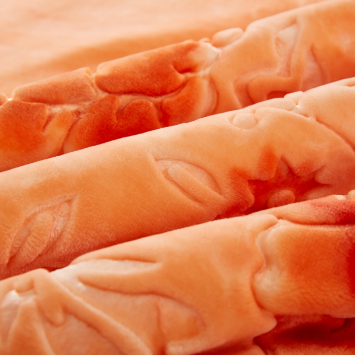 91家纺网 家纺一手货源 找家纺 尚品绵羊毛毯 2025新品美丽印象系列毛毯桔色