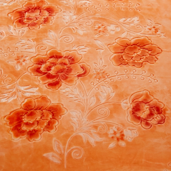 91家纺网 家纺一手货源 找家纺 尚品绵羊毛毯 2025新品美丽印象系列毛毯桔色