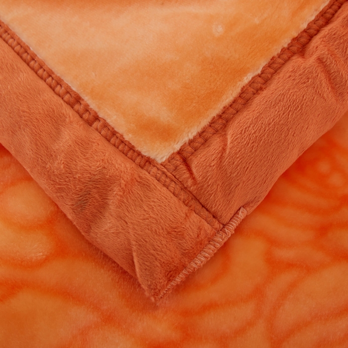 91家纺网 家纺一手货源 找家纺 尚品绵羊毛毯 2025新品美丽印象系列毛毯桔色