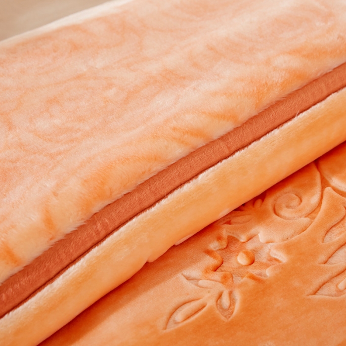 91家纺网 家纺一手货源 找家纺 尚品绵羊毛毯 2025新品美丽印象系列毛毯桔色