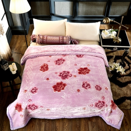 尚品绵羊毛毯 2023新品美丽印象系列毛毯浅紫色