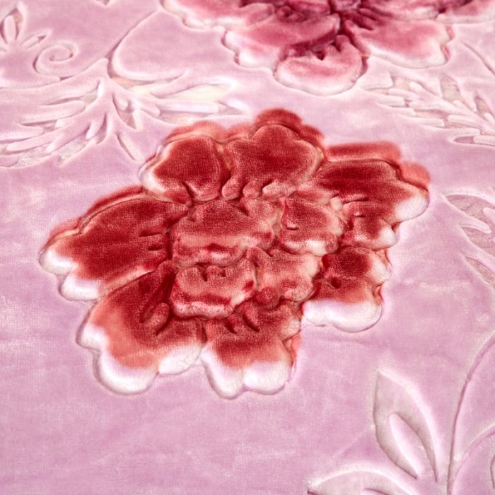 91家纺网 家纺一手货源 找家纺 尚品绵羊毛毯 2025新品美丽印象系列毛毯浅紫色