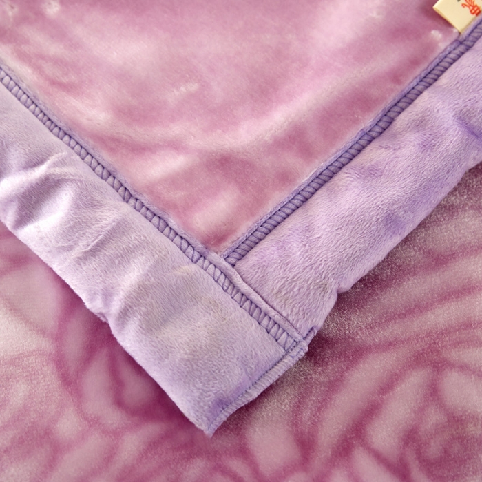 91家纺网 家纺一手货源 找家纺 尚品绵羊毛毯 2025新品美丽印象系列毛毯浅紫色