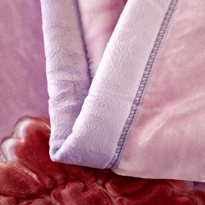 91家纺网 家纺一手货源 找家纺 尚品绵羊毛毯 2025新品美丽印象系列毛毯浅紫色