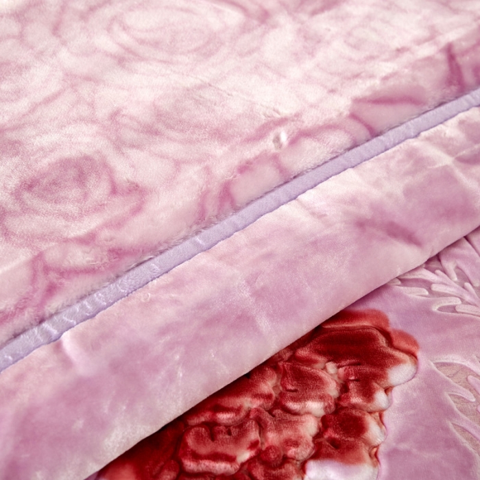 91家纺网 家纺一手货源 找家纺 尚品绵羊毛毯 2025新品美丽印象系列毛毯浅紫色