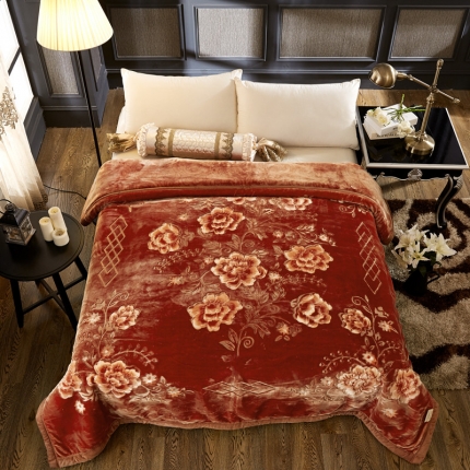 尚品绵羊毛毯 2023新品美丽印象系列毛毯油棕色