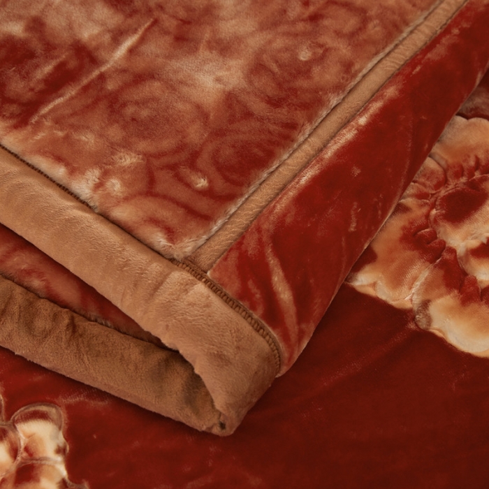 91家纺网 家纺一手货源 找家纺 尚品绵羊毛毯 2025新品美丽印象系列毛毯油棕色