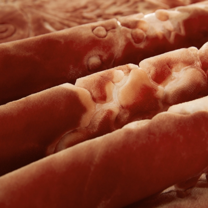 91家纺网 家纺一手货源 找家纺 尚品绵羊毛毯 2025新品美丽印象系列毛毯油棕色