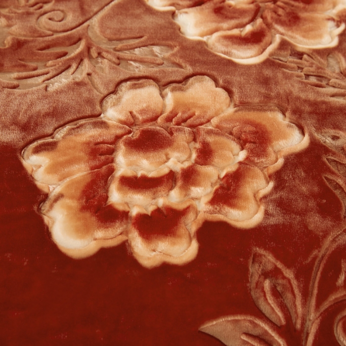 91家纺网 家纺一手货源 找家纺 尚品绵羊毛毯 2025新品美丽印象系列毛毯油棕色