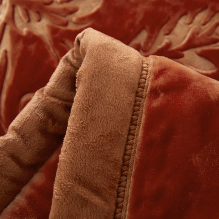 91家纺网 家纺一手货源 找家纺 尚品绵羊毛毯 2025新品美丽印象系列毛毯油棕色