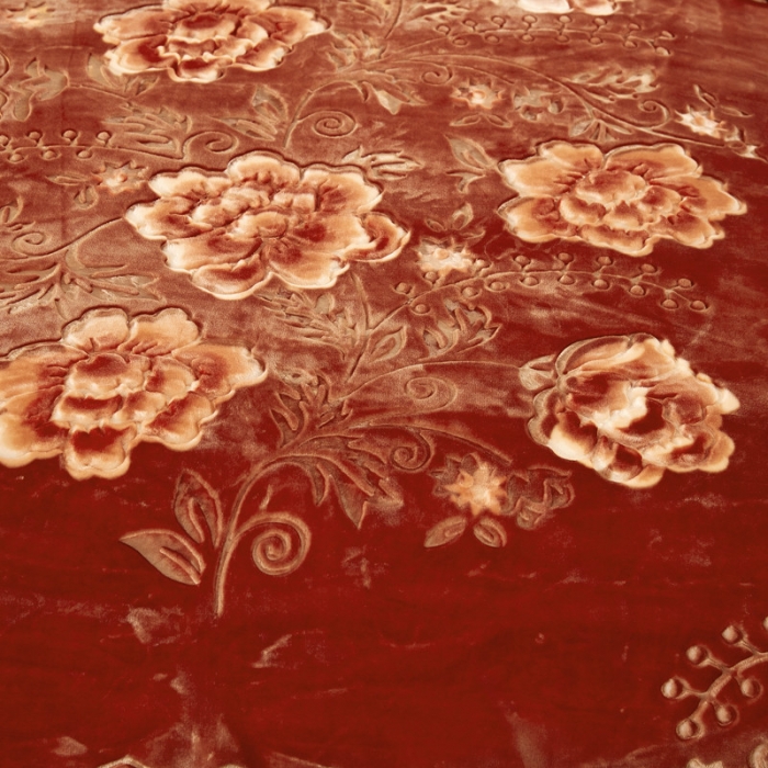 91家纺网 家纺一手货源 找家纺 尚品绵羊毛毯 2025新品美丽印象系列毛毯油棕色