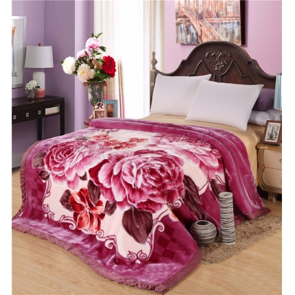 91家纺网 家纺一手货源 找家纺 尚品绵羊毛毯 2025新品月光系列毛毯1129红紫