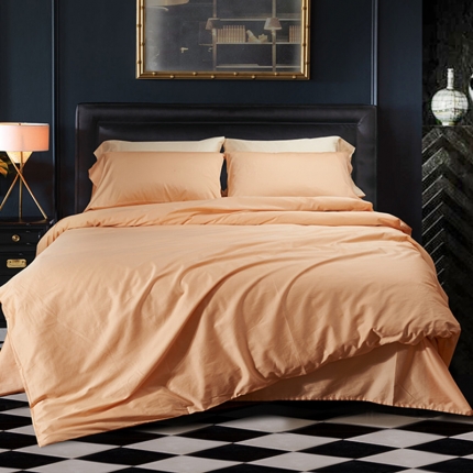 91家纺网 家纺一手货源 找家纺 （总）秀色 2019新款60S贡缎长绒棉纯色四件套