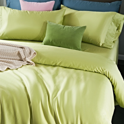 91家纺网 家纺一手货源 找家纺 （总）秀色 2019新款60S贡缎长绒棉纯色四件套