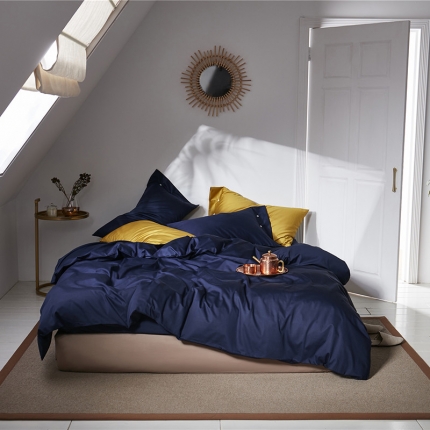 91家纺网 家纺一手货源 找家纺 （总）秀色 2019新款60S贡缎长绒棉纯色四件套