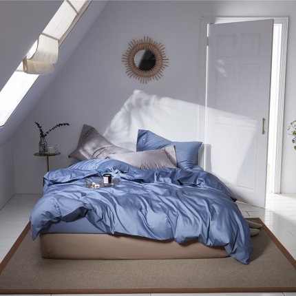 91家纺网 家纺一手货源 找家纺 （总）秀色 2019新款60S贡缎长绒棉纯色四件套