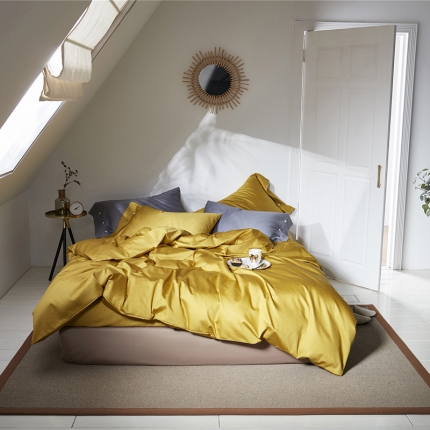 91家纺网 家纺一手货源 找家纺 （总）秀色 2019新款60S贡缎长绒棉纯色四件套