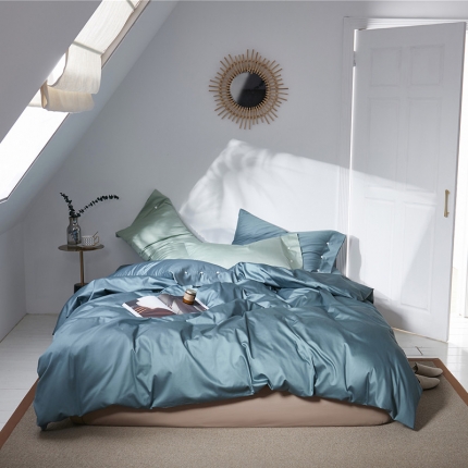 91家纺网 家纺一手货源 找家纺 （总）秀色 2019新款60S贡缎长绒棉纯色四件套