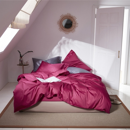 91家纺网 家纺一手货源 找家纺 （总）秀色 2019新款60S贡缎长绒棉纯色四件套