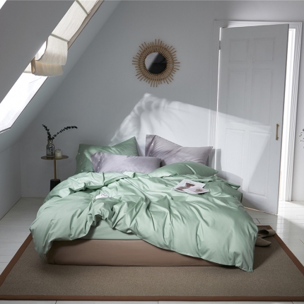 91家纺网 家纺一手货源 找家纺 （总）秀色 2019新款60S贡缎长绒棉纯色四件套