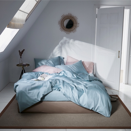 91家纺网 家纺一手货源 找家纺 （总）秀色 2019新款60S贡缎长绒棉纯色四件套