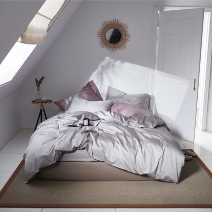 91家纺网 家纺一手货源 找家纺 （总）秀色 2019新款60S贡缎长绒棉纯色四件套