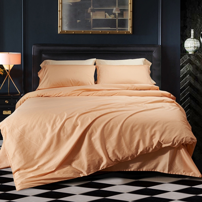 91家纺网 家纺一手货源 找家纺 （总）秀色 2019新款60S贡缎长绒棉纯色四件套