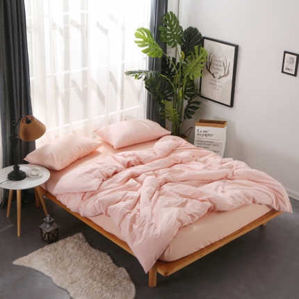 91家纺网 家纺一手货源 找家纺 （总）尚品本色 2022新款尚品本色水洗棉四件套 床单款