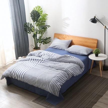 91家纺网 家纺一手货源 找家纺 （总）尚品本色 2022新款尚品本色水洗棉四件套 床笠款