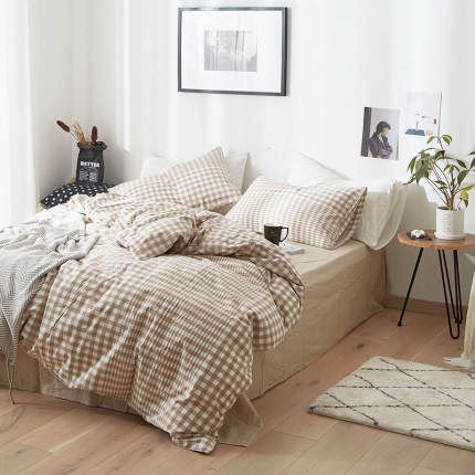 91家纺网 家纺一手货源 找家纺 （总）尚品本色 2022新款尚品本色水洗棉四件套 床笠款