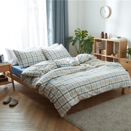 91家纺网 家纺一手货源 找家纺 （总）尚品本色 2022新款尚品本色水洗棉四件套 床笠款