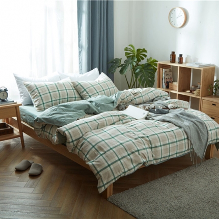 91家纺网 家纺一手货源 找家纺 （总）尚品本色 2022新款尚品本色水洗棉四件套 床笠款