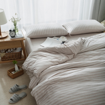 91家纺网 家纺一手货源 找家纺 （总）尚品本色 2022新款尚品本色针织棉四件套 床单款