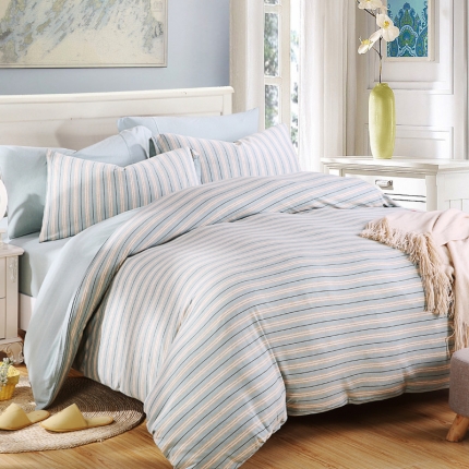 91家纺网 家纺一手货源 找家纺 尚品本色 2022新款尚品本色针织棉四件套 床单款 无印天空