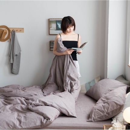 91家纺网 家纺一手货源 找家纺 （总）尚品本色 2022新款色织水洗棉单被套