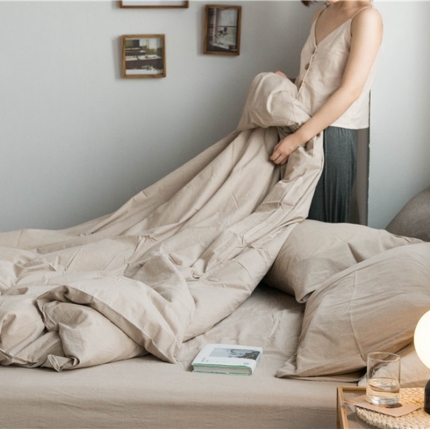 91家纺网 家纺一手货源 找家纺 （总）尚品本色 2022新款色织水洗棉单被套