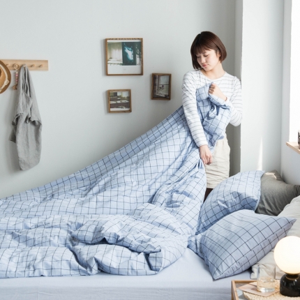 91家纺网 家纺一手货源 找家纺 （总）尚品本色 2022新款色织水洗棉单被套