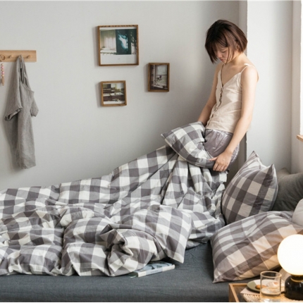 91家纺网 家纺一手货源 找家纺 （总）尚品本色 2022新款色织水洗棉单被套