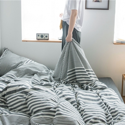 91家纺网 家纺一手货源 找家纺 （总）尚品本色 2022新款色织水洗棉单被套