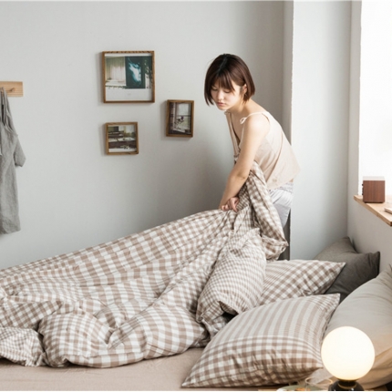 91家纺网 家纺一手货源 找家纺 （总）尚品本色 2022新款色织水洗棉单被套