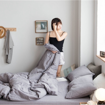 91家纺网 家纺一手货源 找家纺 （总）尚品本色 2022新款色织水洗棉单被套