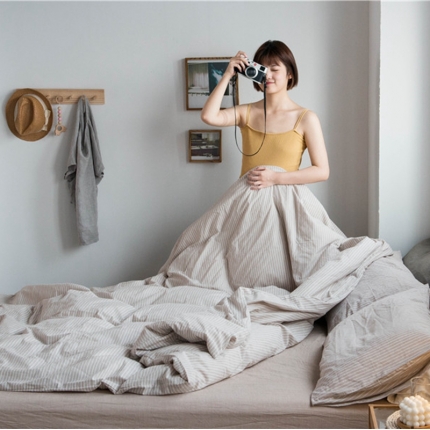 91家纺网 家纺一手货源 找家纺 （总）尚品本色 2022新款色织水洗棉单被套