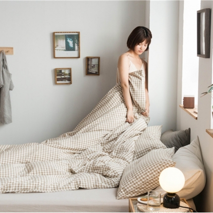 91家纺网 家纺一手货源 找家纺 （总）尚品本色 2022新款色织水洗棉单被套