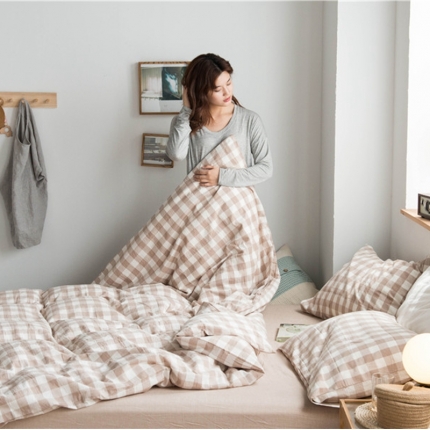 91家纺网 家纺一手货源 找家纺 （总）尚品本色 2022新款色织水洗棉单被套