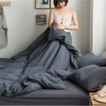 91家纺网 家纺一手货源 找家纺 （总）尚品本色 2022新款色织水洗棉单被套