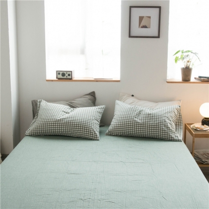 91家纺网 家纺一手货源 找家纺 （总）尚品本色 2022新款色织水洗棉单床笠